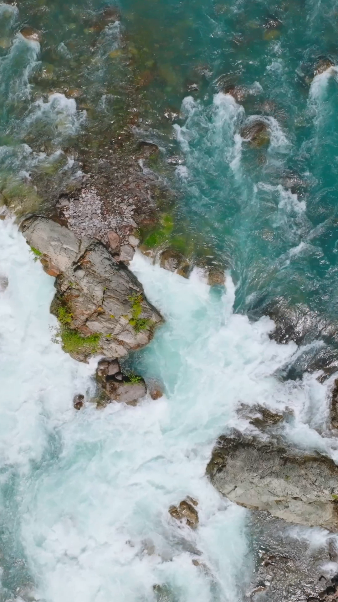 Top Down View Of Fast Moving River Stock Footage SBV-353092027 ...