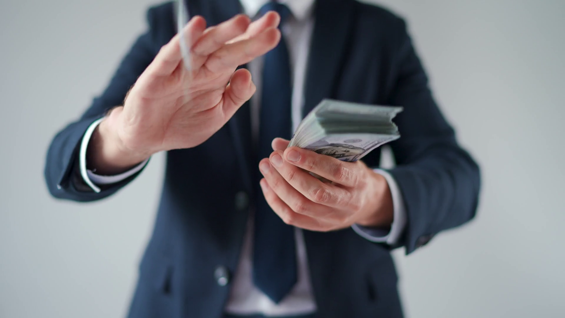 Formally Dressed Man Makes Money Rain From Stock Footage SBV-347305945 ...