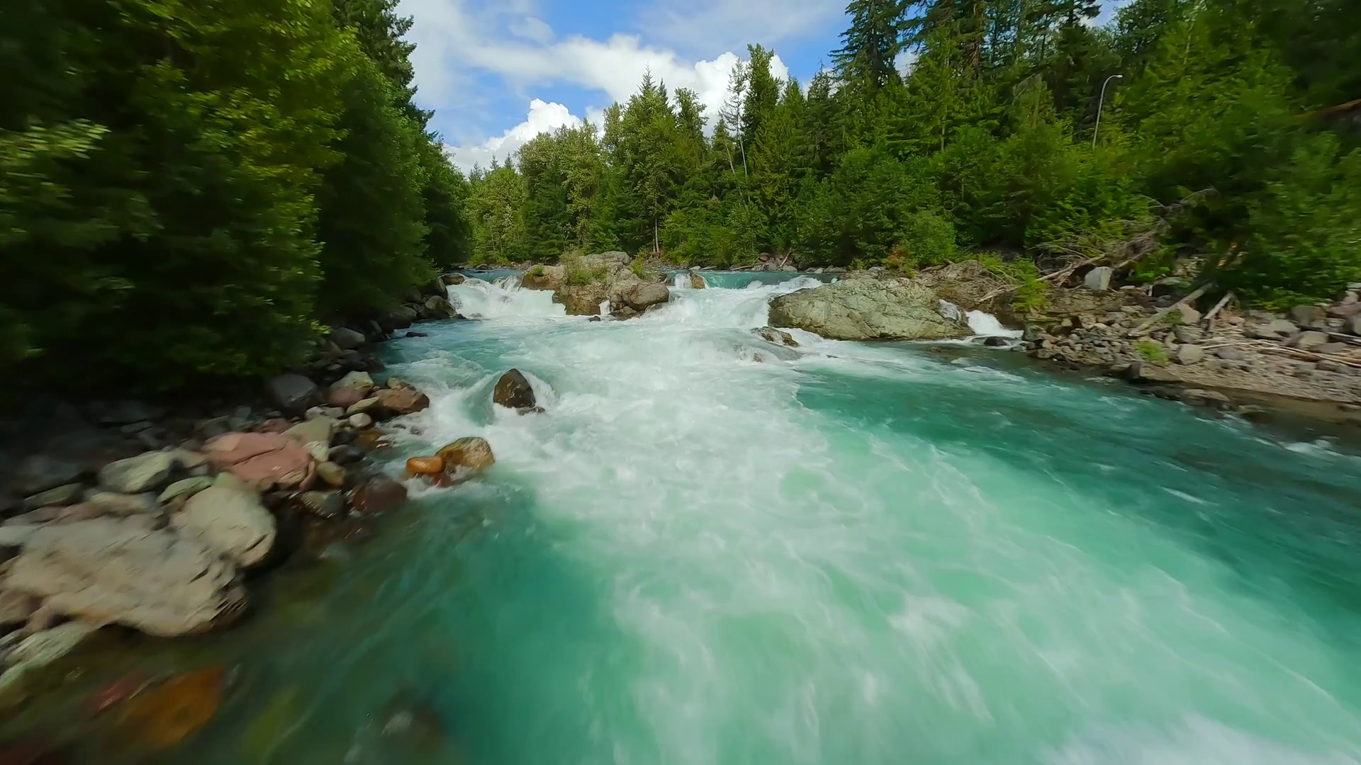 Fpv Drone Flight Over Fast Moving River With Stock Footage SBV ...