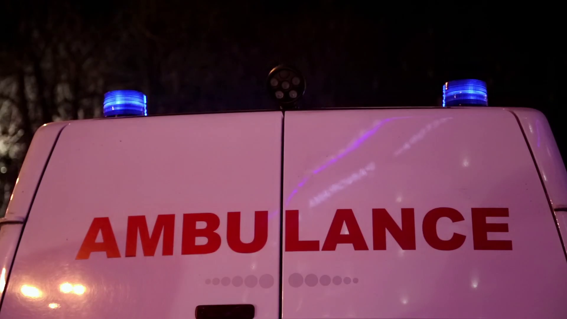 Blue Flashing Emergency Lights On Ambulance Stock Footage SBV304862464