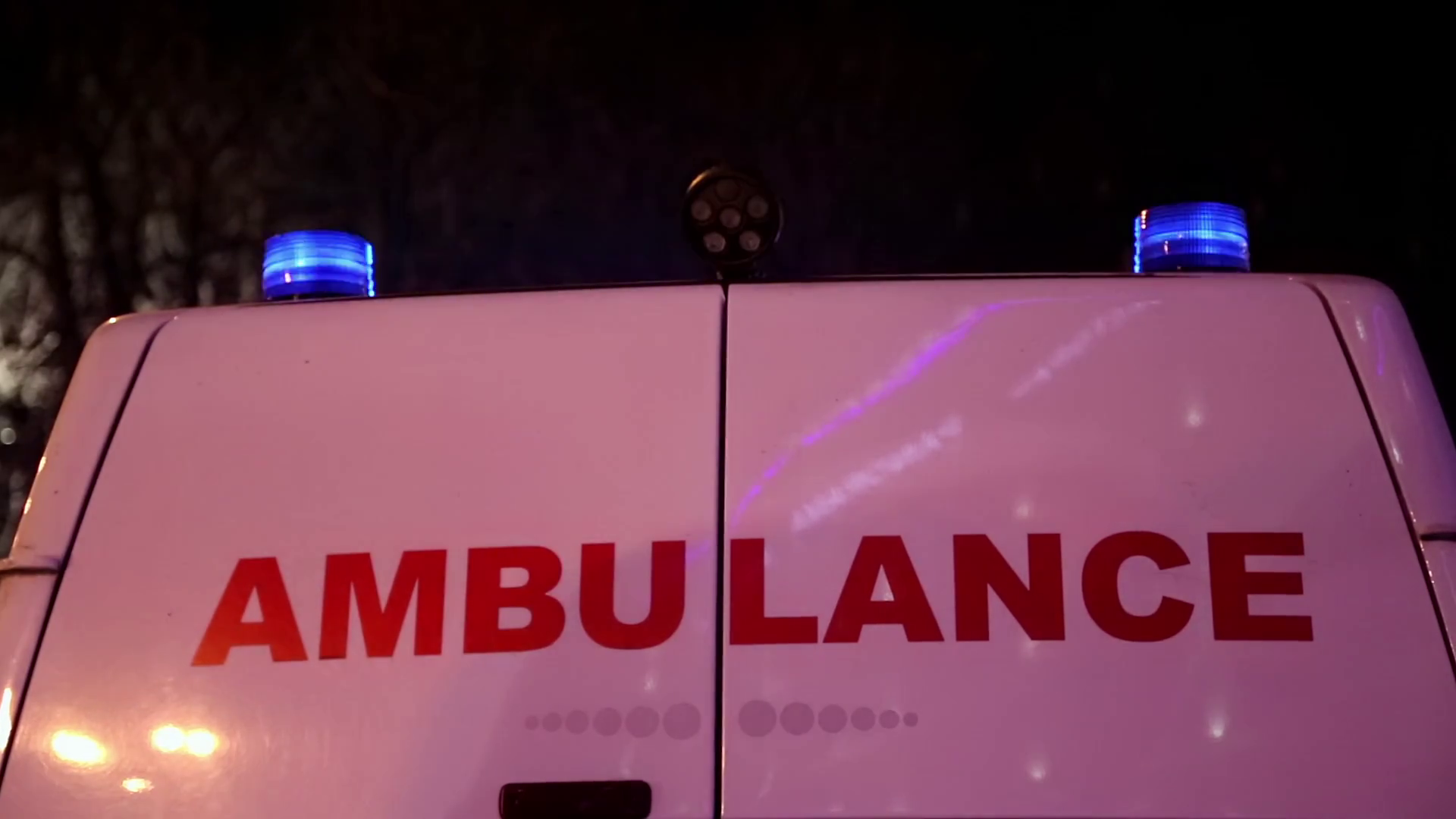 Blue flashing emergency lights on ambulance car Stock Video Footage Storyblocks