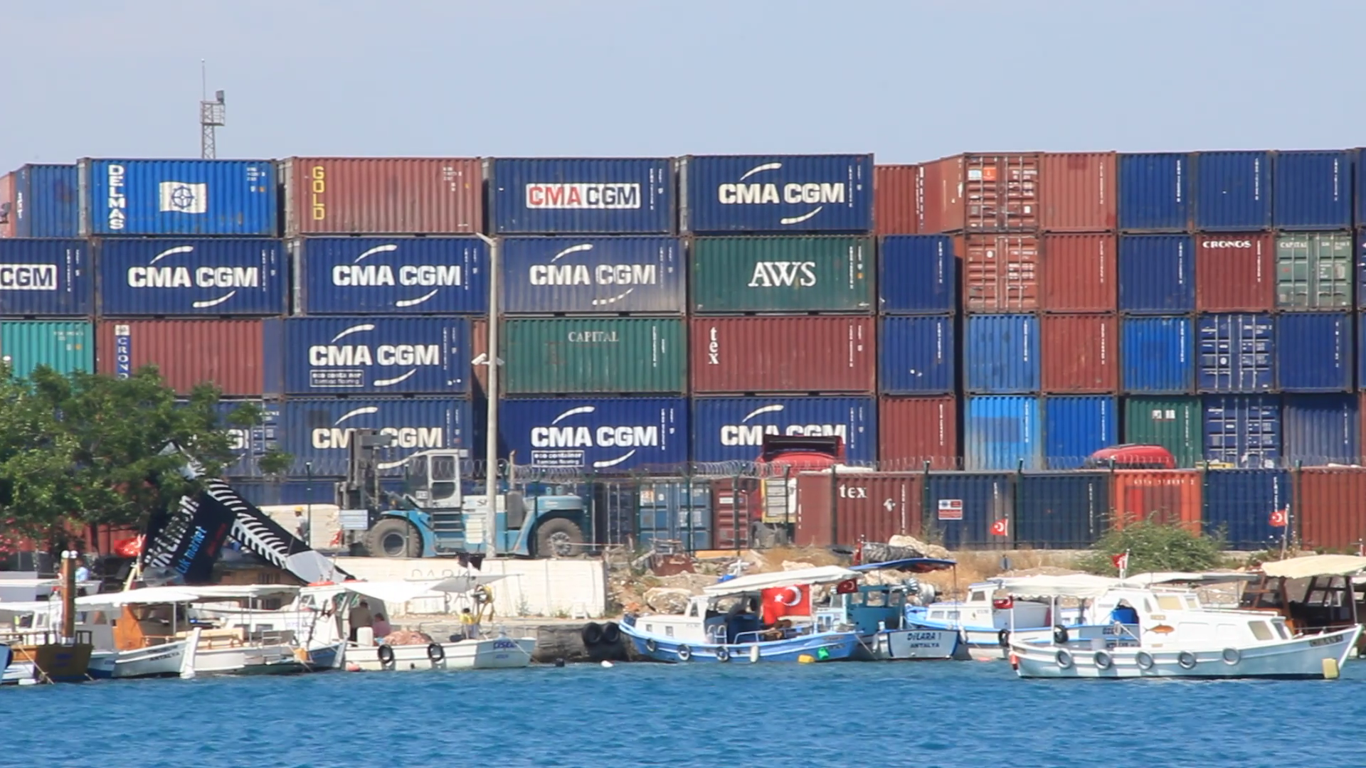 Containerized Shipping Container Depot Stock Footage SBV304899003