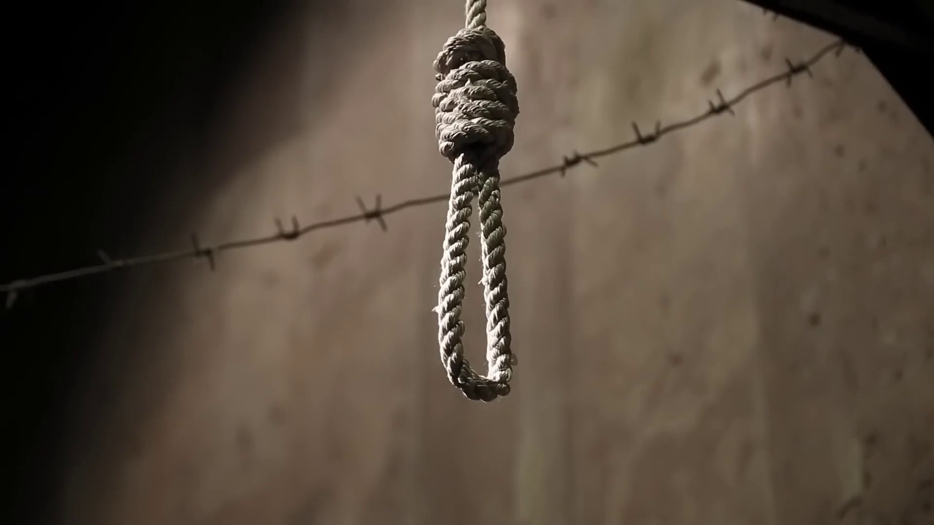 Hanging Gibbet Barbed Wire In Concentration Stock Footage SBV309254205