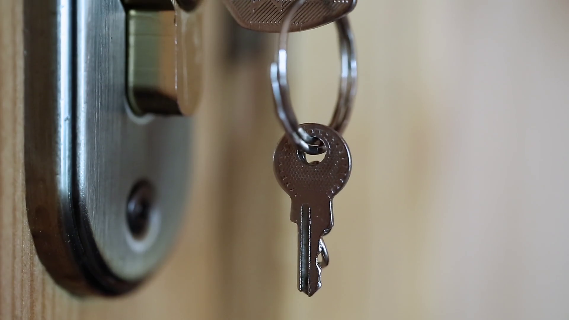 Metal door lock. Door lock with key Stock Video Footage 0017 SBV