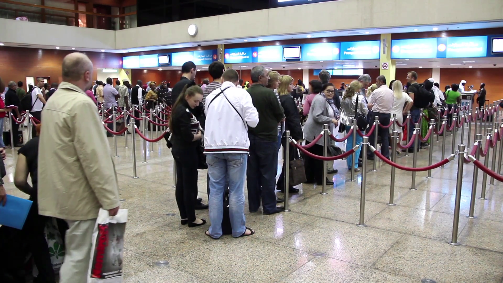 Retina Scanning Passport Control In Dubai Stock Footage SBV304899546