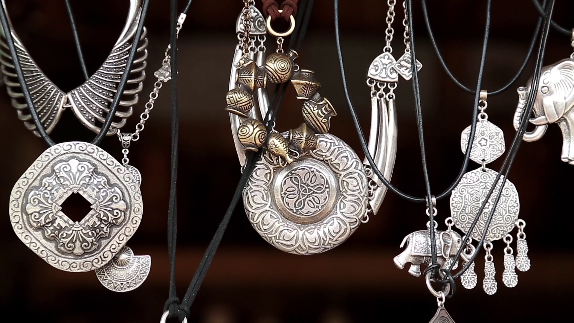 UKRAINE, KIEV, AUGUST 14, 2016 Jewellery made of silver, amulets