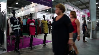 UKRAINE, KIEV, SEPTEMBER 14, 2012: People at fashion show and trade fair in Kiev, Ukraine