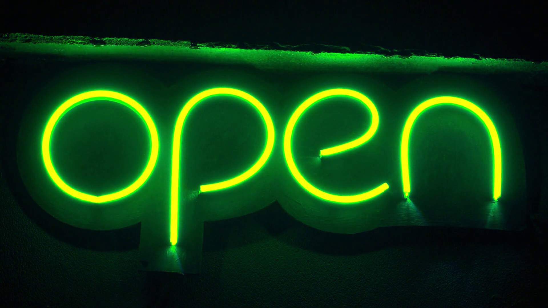 Green Neon Sign Changing Brightness With Stock Footage SBV-348859975 ...