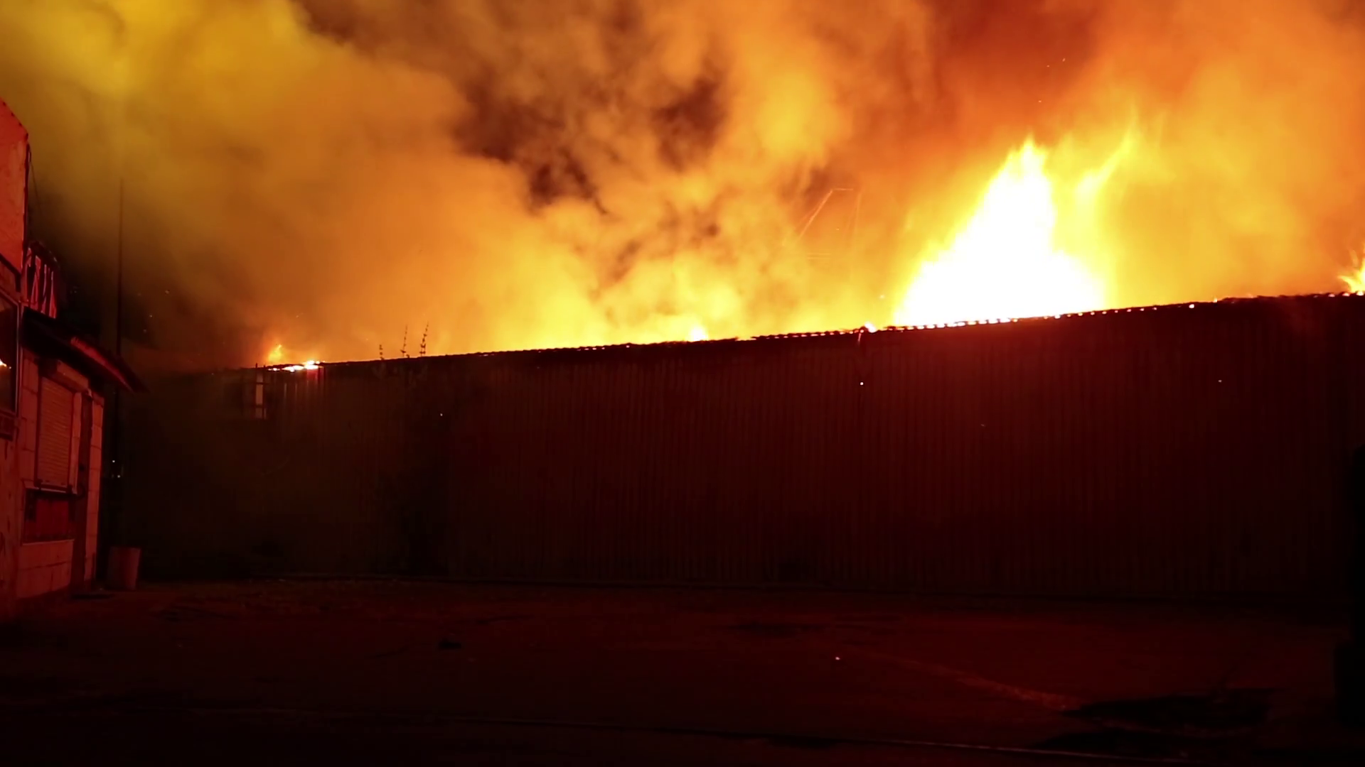 Burning Warehouses Storehouse Premises Is Stock Footage SBV329107322