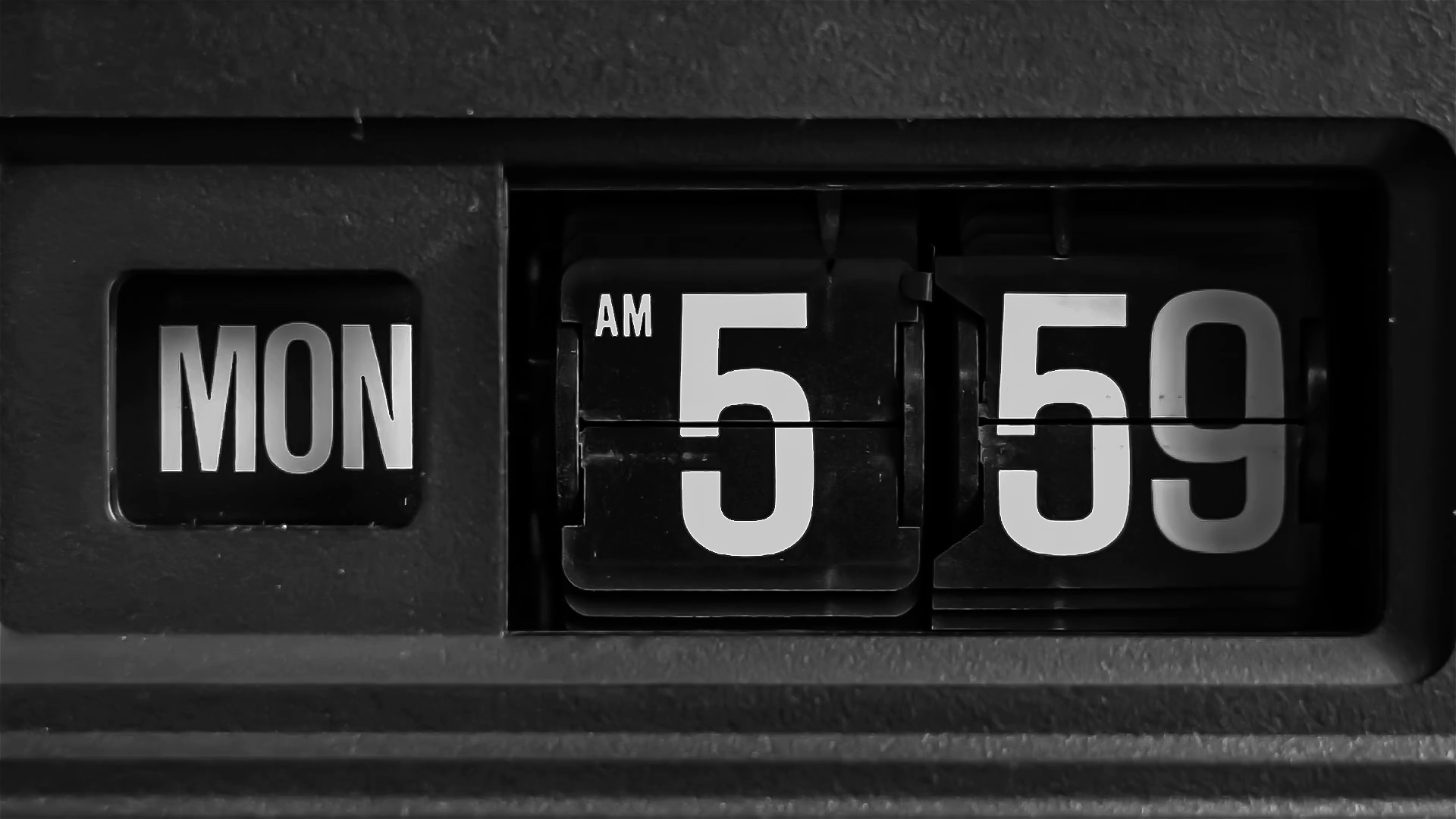 Retro Flip Clock Changing From 559am To Stock Footage SBV338978481