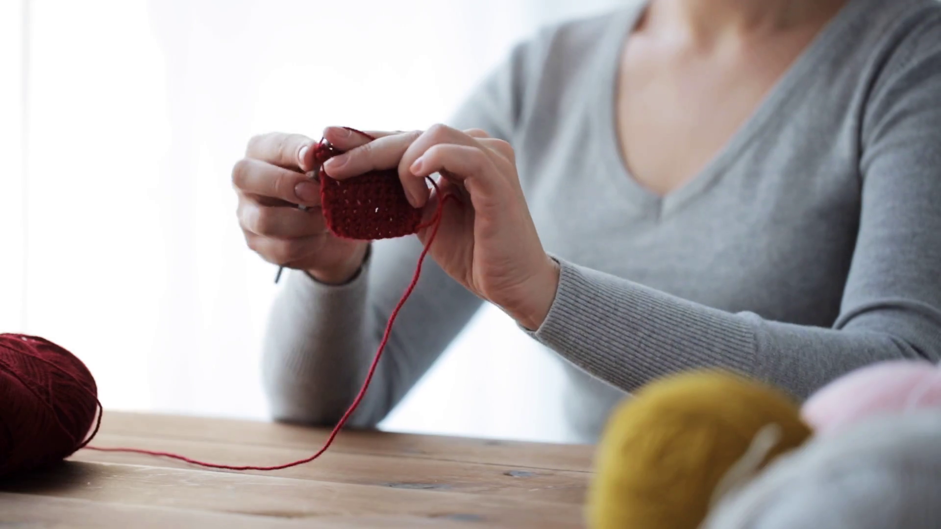 People Needlework Concept Woman Knitting Stock Footage SBV310267829