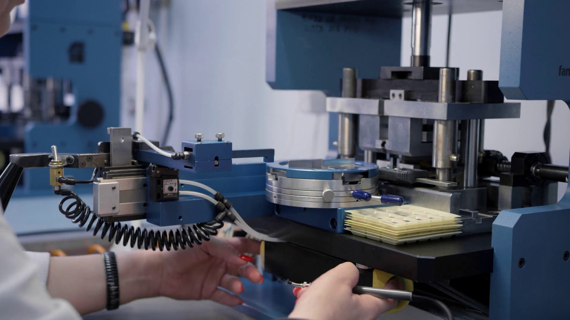 Manufacturing of microchips Stock Video Footage 0038 SBV346471504