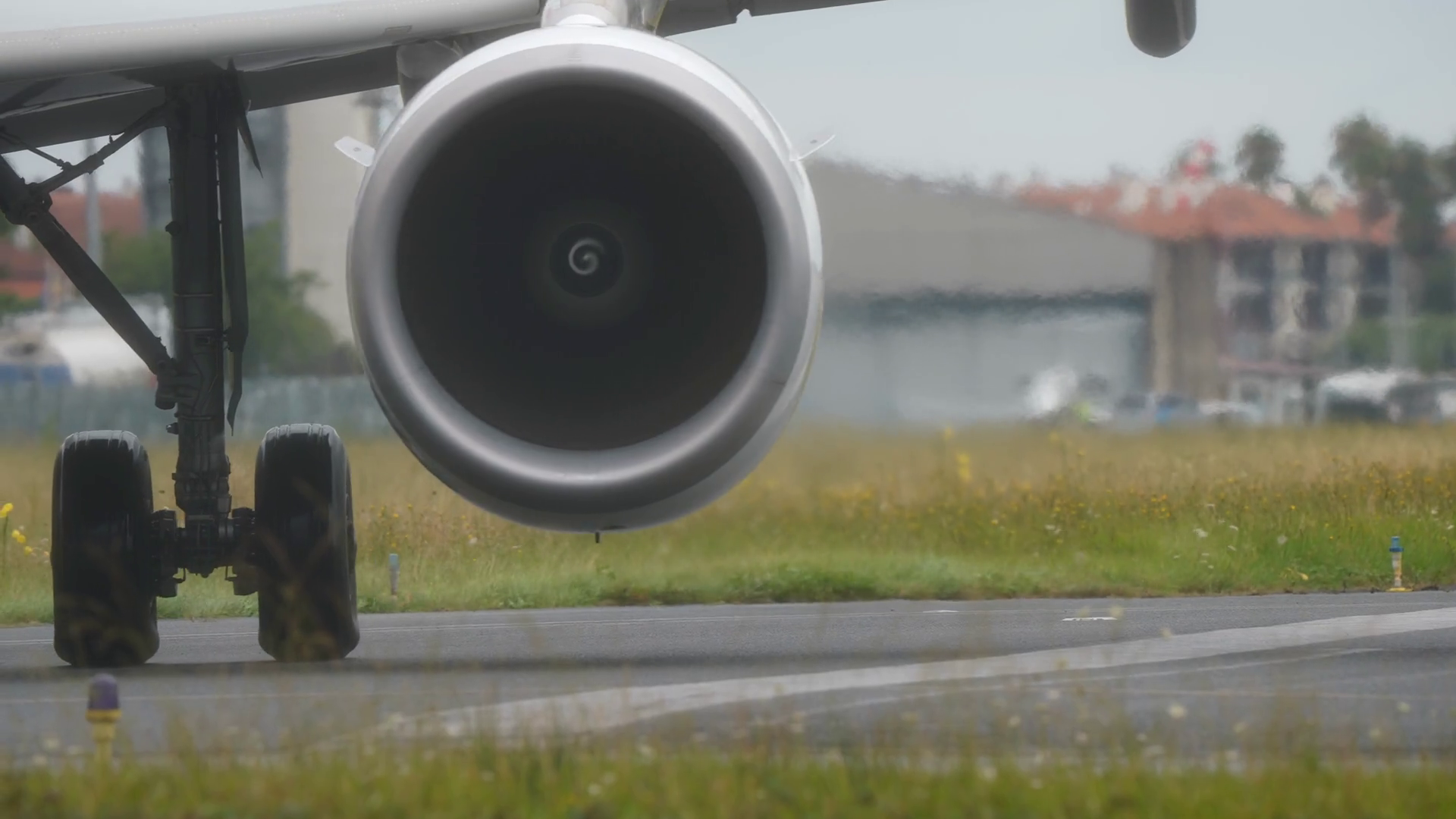 Close-up View Of Aircraft Engine Landing Stock Footage SBV-353099304 ...
