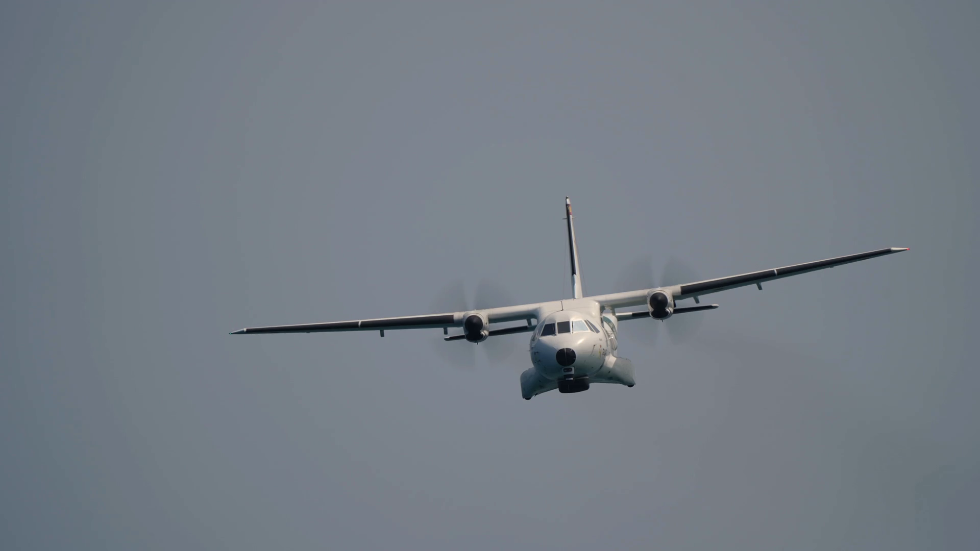 Twin Propeller Aircraft Flying Toward Camera Stock Footage SBV ...