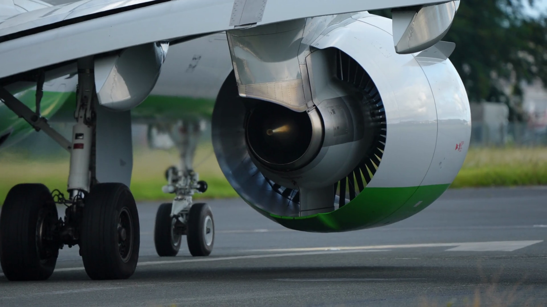 Close-up View Of Aircraft Engine Landing Stock Footage SBV-352582354 ...