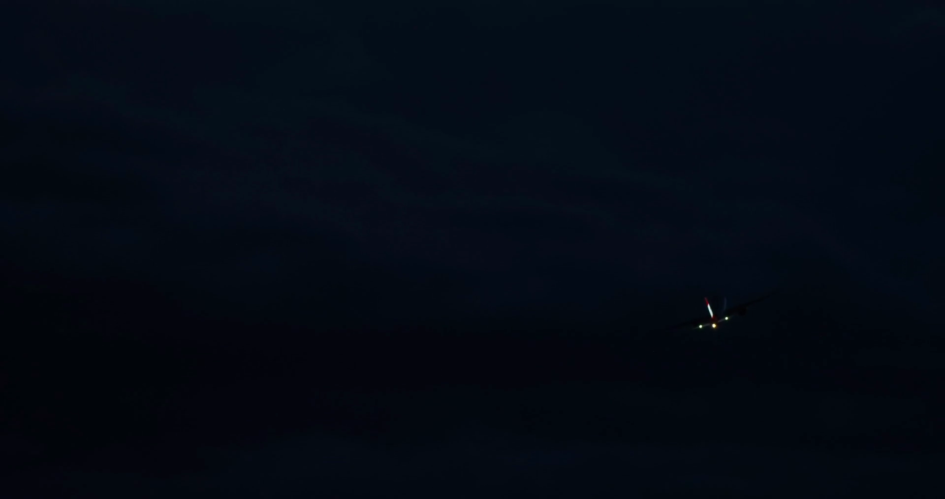 Glowing Airplane Taking Off Into Dark Sky Stock Footage SBV-348851511 ...