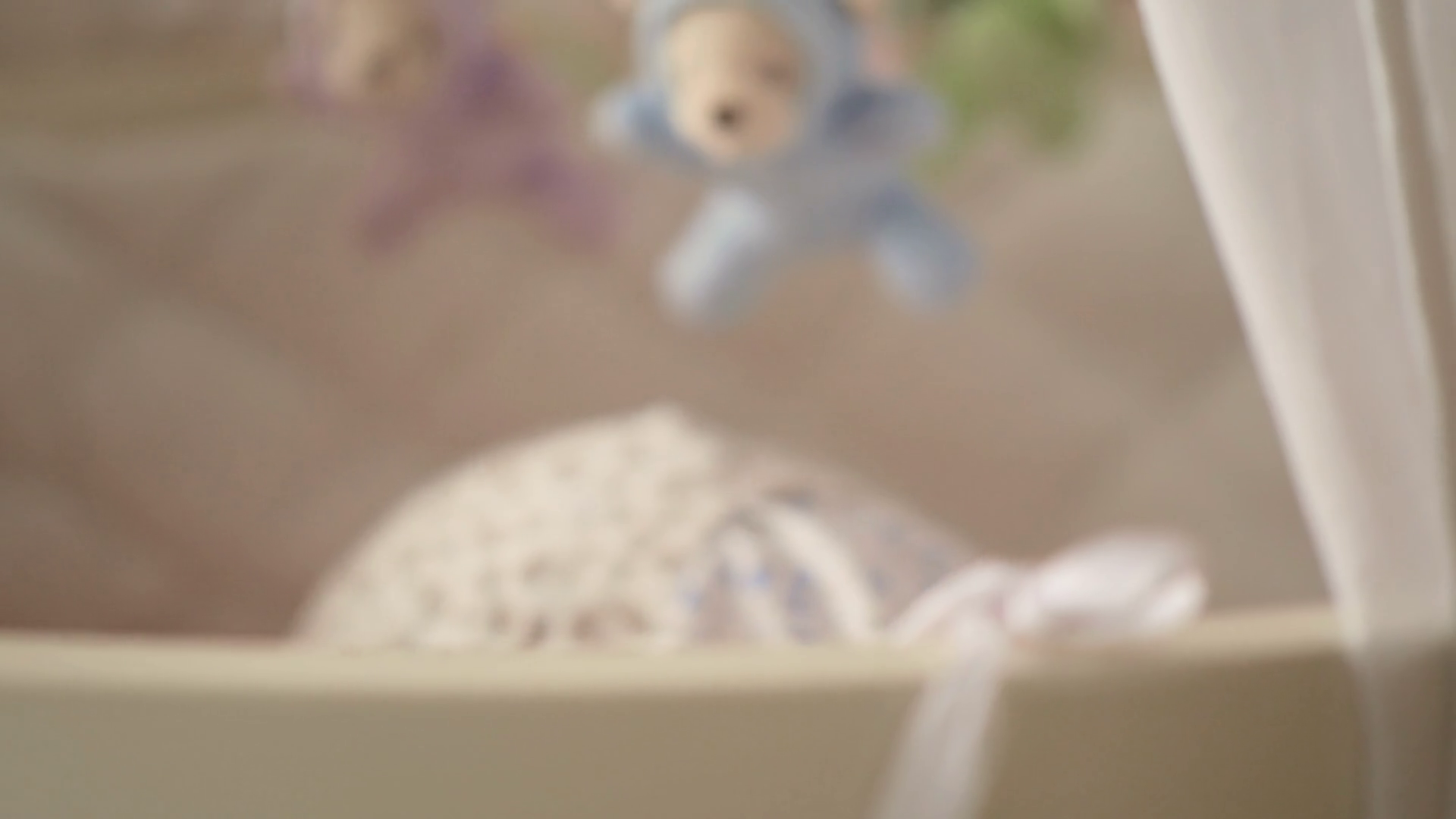 Close up shot of baby peeking out of crib Stock Video Footage 0025 SBV