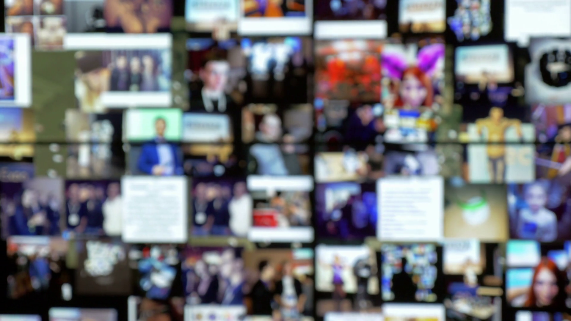 Defocused Animated Video Wall Screens Moving Stock Footage SBV