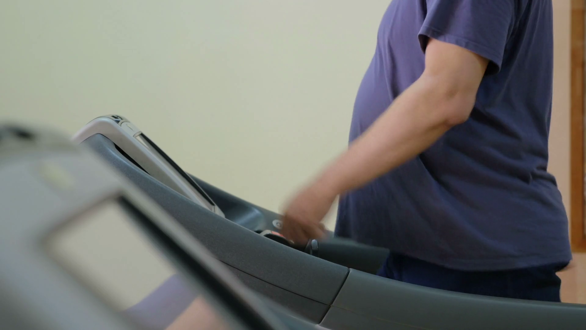 Man Exercising On Stepmill In Gym Getting In Stock Footage SBV