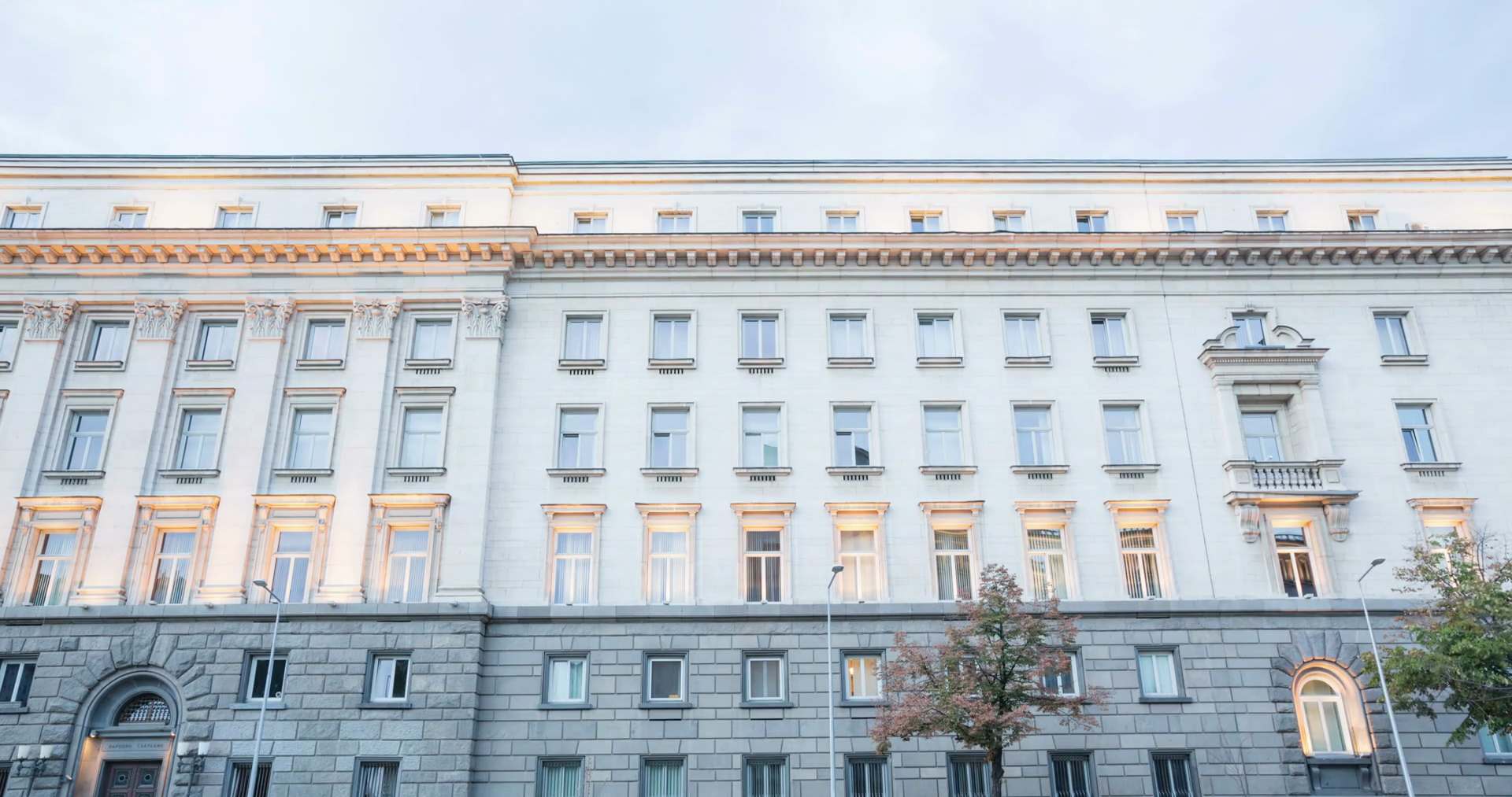 4k time lapse at an early evening in the city center of Sofia, Bulgaria