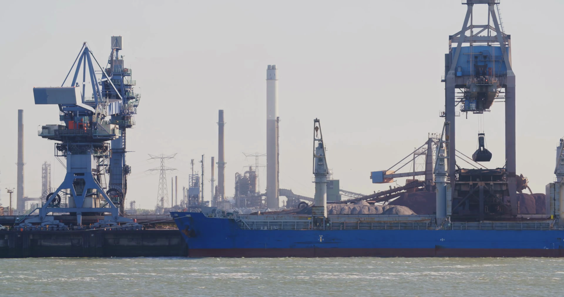 Crane Loading Bulk Carrier Ship At Loading Stock Footage SBV338105371