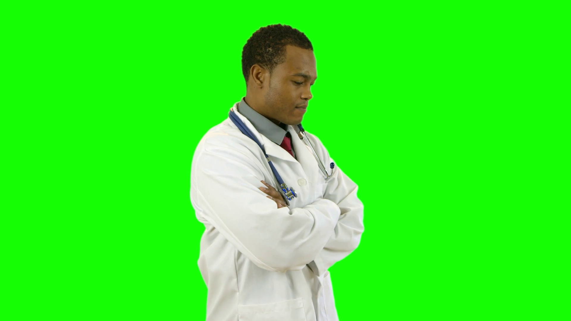 green screen doctor turns toward camera Stock Video Footage 0009 SBV
