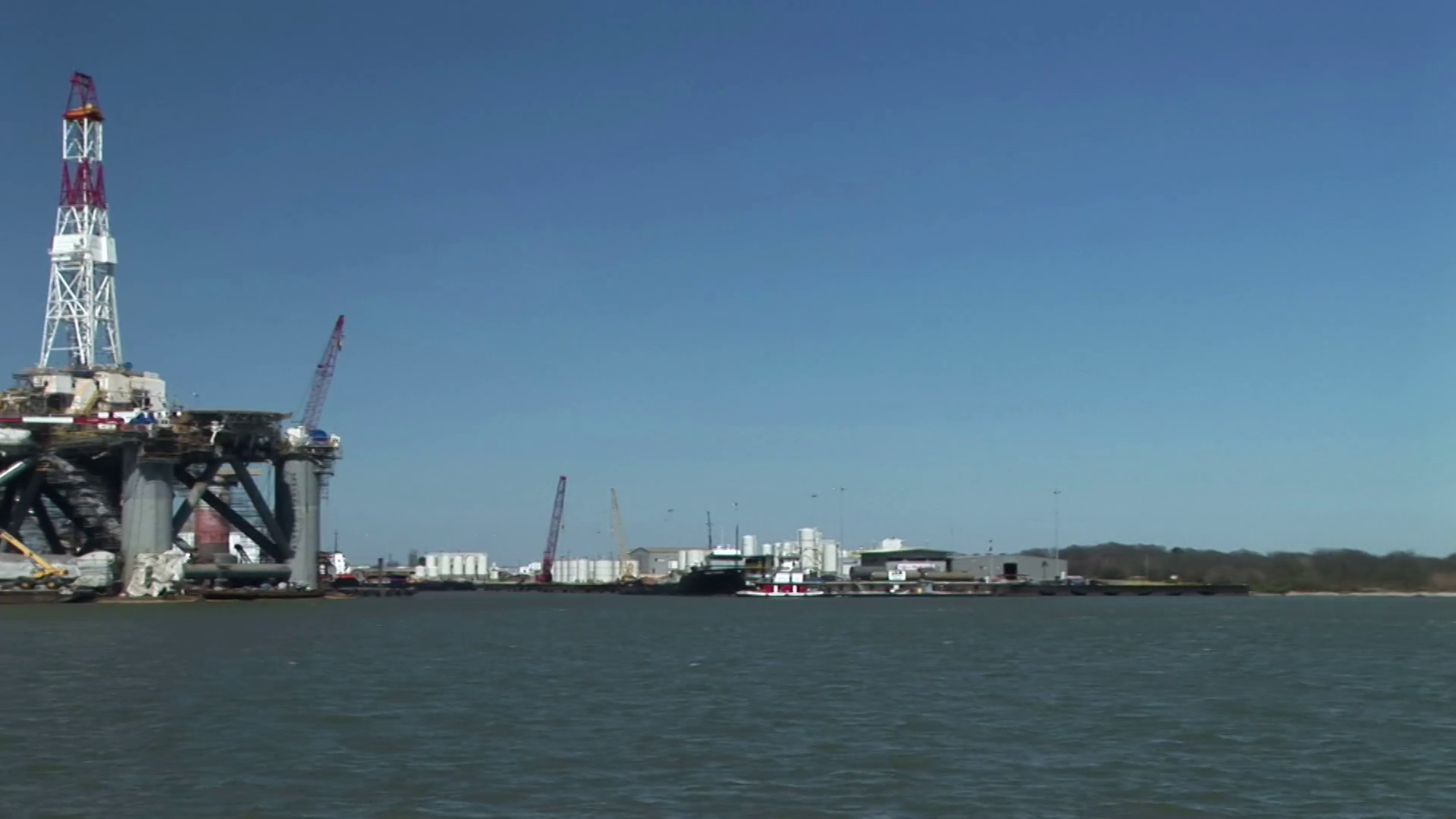 Pan To Oil Rig In Galveston Stock Footage SBV331467937 Storyblocks
