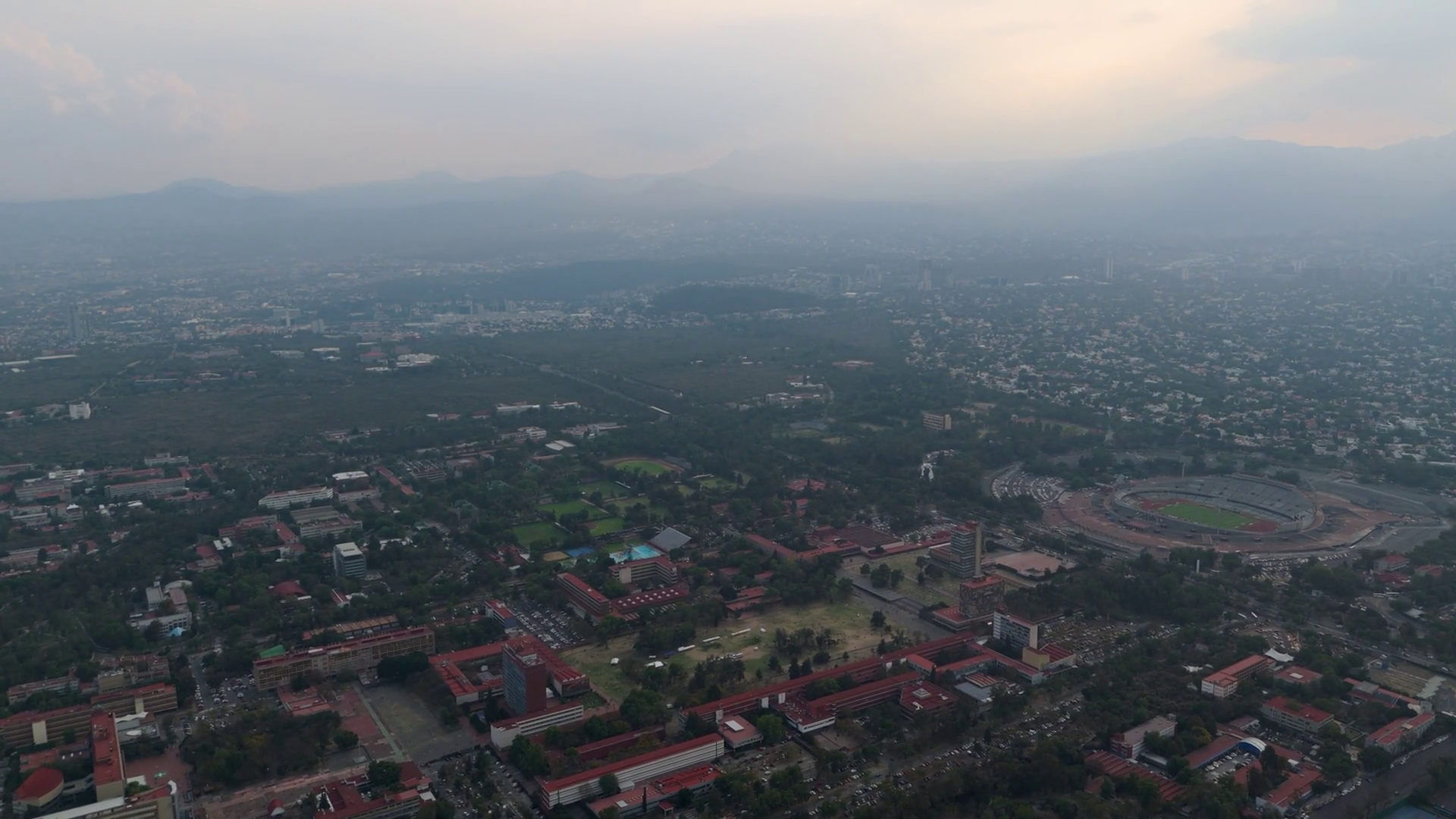 Aerial View Of Ciudad Universitaria Campus Stock Footage SBV-352342280 ...