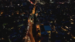 Hyperlapse footage of avenue in Mexico City at night