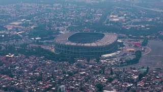 Azteca Stadium participating in 2026 World Cup opening ceremony in Mexico City, Drone view