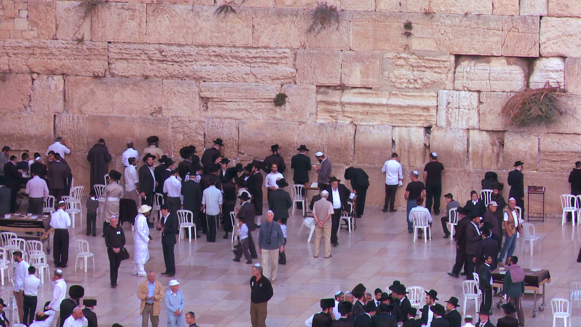 Jewish pilgrims praying at the Wailing Wall in Jerusalem, Israel. Stock