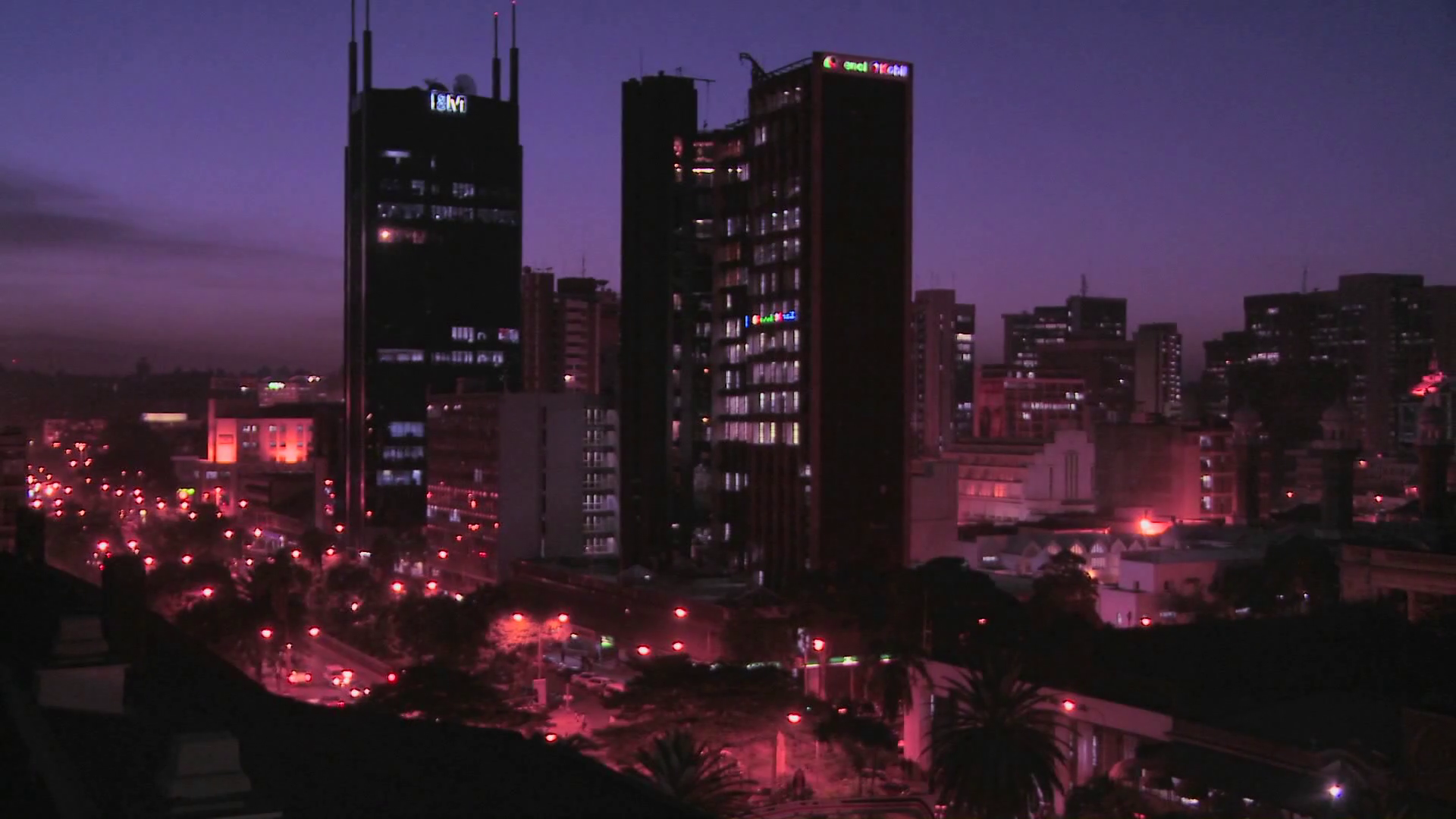 The Skyline Of Nairobi Kenya At Night Stock Footage SBV307927479