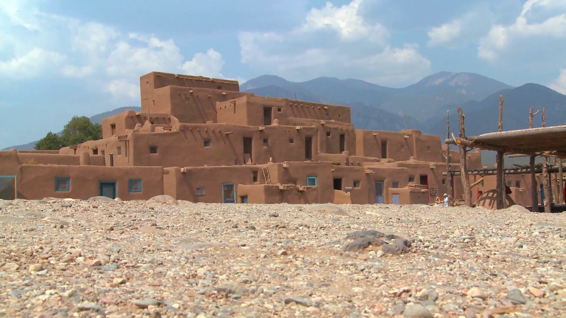 The Taos pueblo in New Mexico. Stock Video Footage 0008 SBV307926656