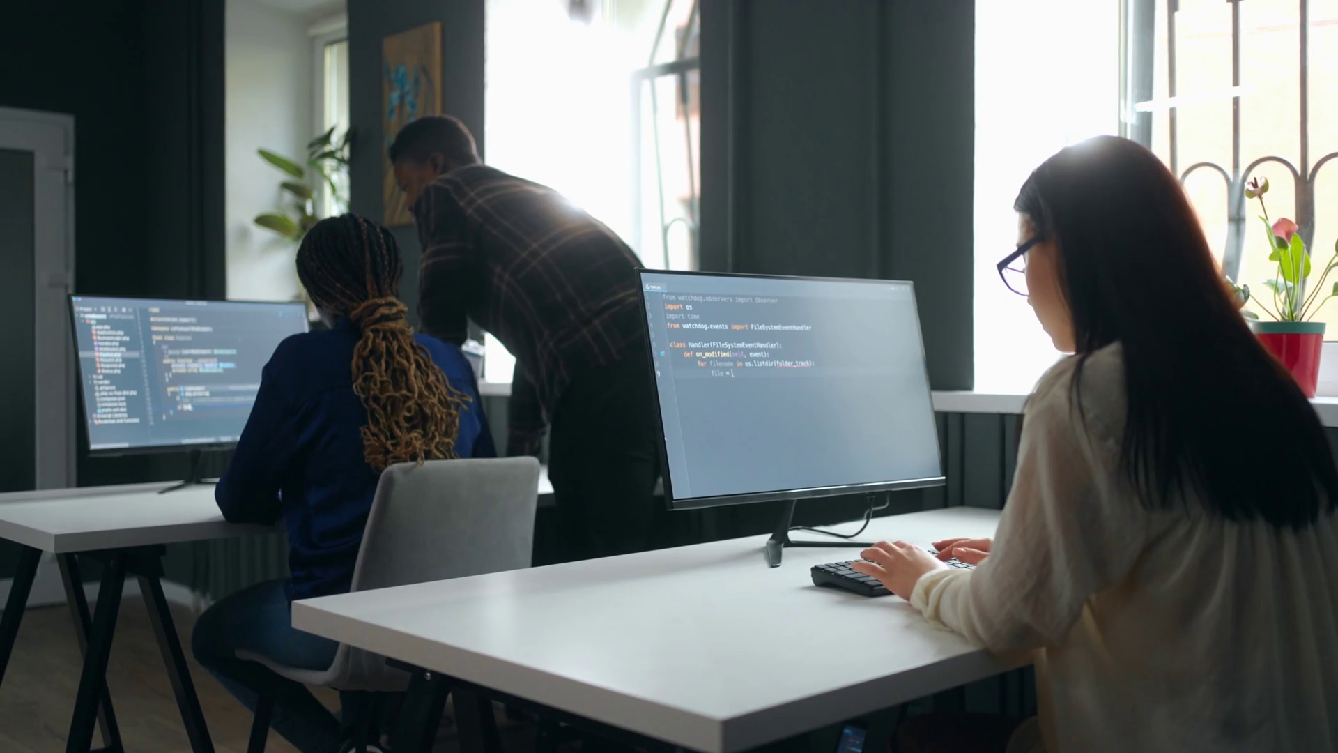 Training Of It-specialists Programmers In Stock Footage SBV-347441385 ...