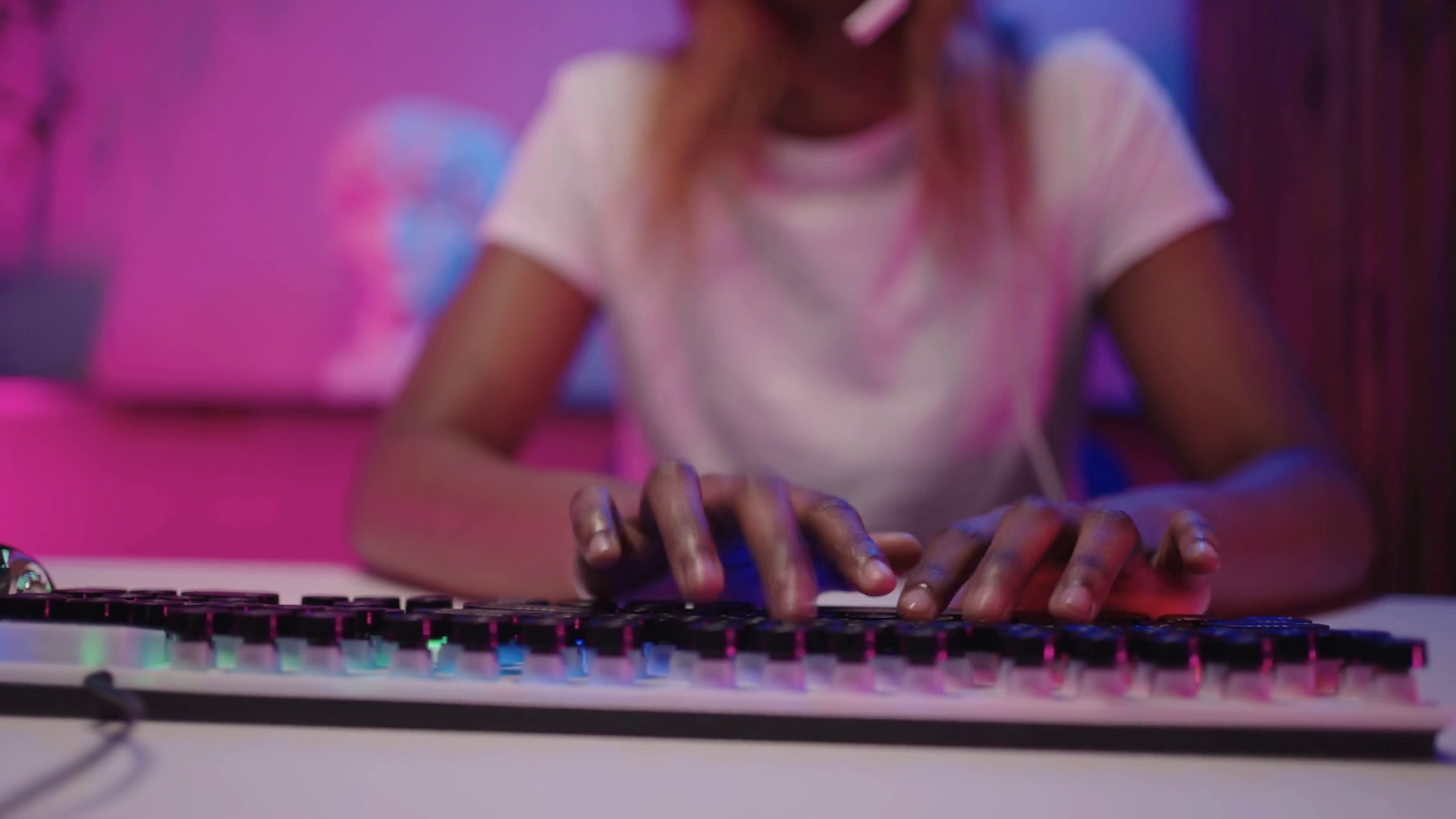 African American Woman Typing Message On Stock Footage SBV-347660859 ...
