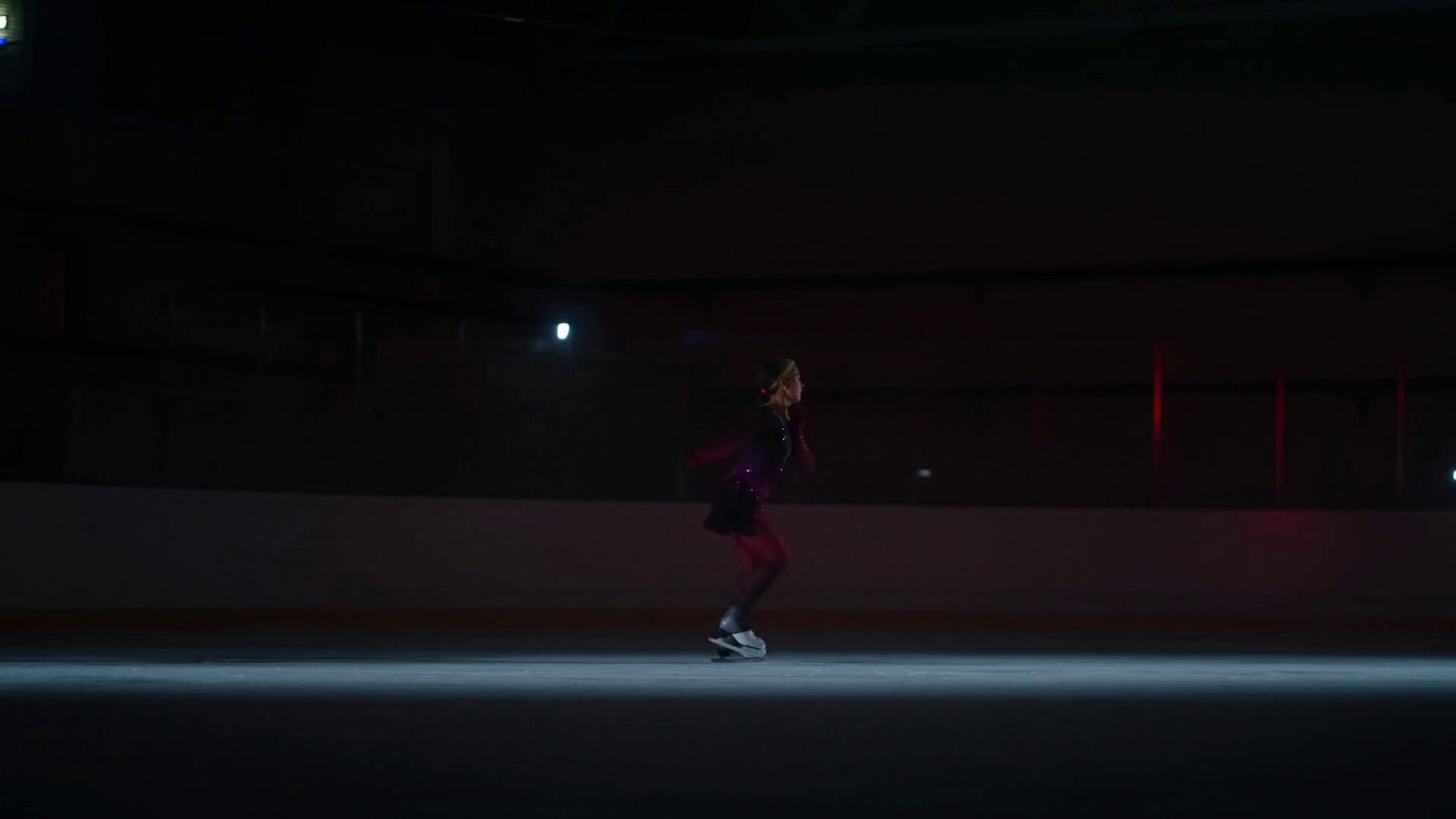 Woman Skating On Ice Rink Performing Jumps Stock Footage SBV-348591415 ...