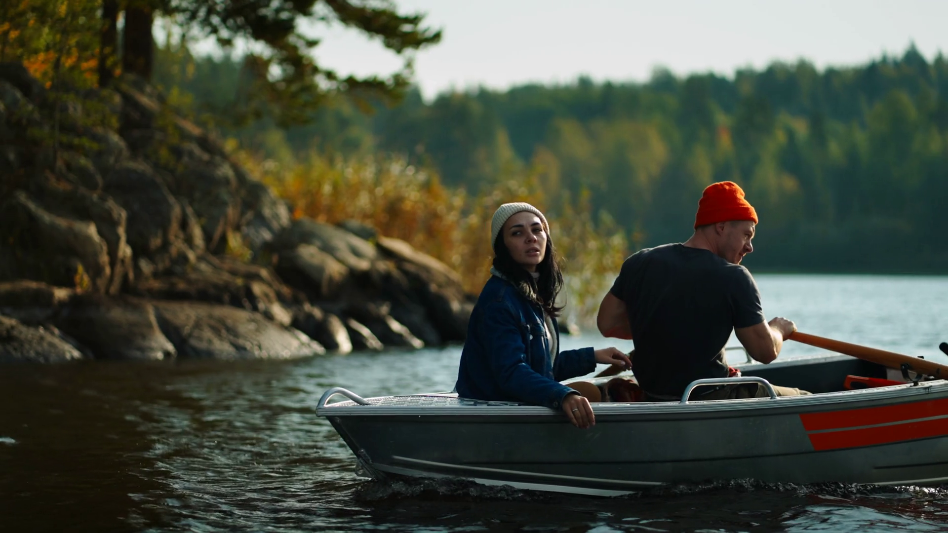People Boating In River In Weekend Trip Male Stock Footage SBV ...