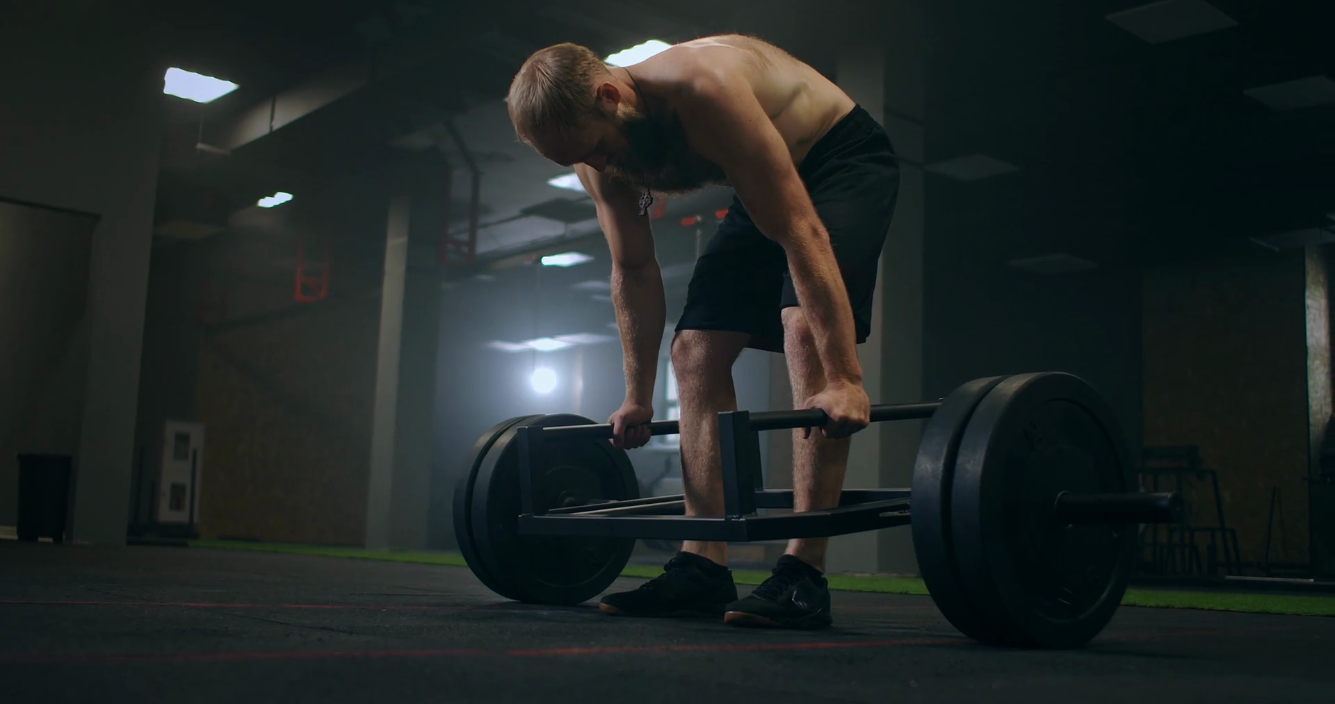 A Tired Man Rests Lifting Weights Vilnay Stock Footage SBV338658706
