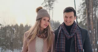 Winter Forest Walk: Couples Enjoy Valentine's Day