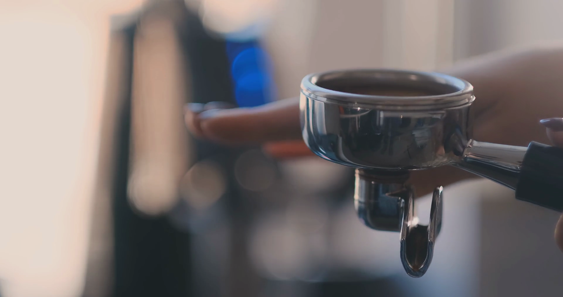 Making Ground Coffee With Tamping Fresh Stock Footage SBV334460824