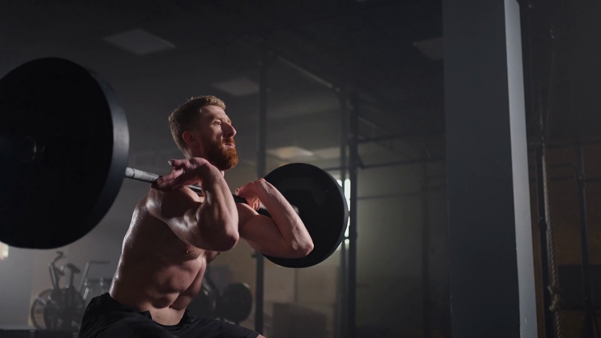 Slow Motion Male Powerlifter Preparing Stock Footage SBV346609289