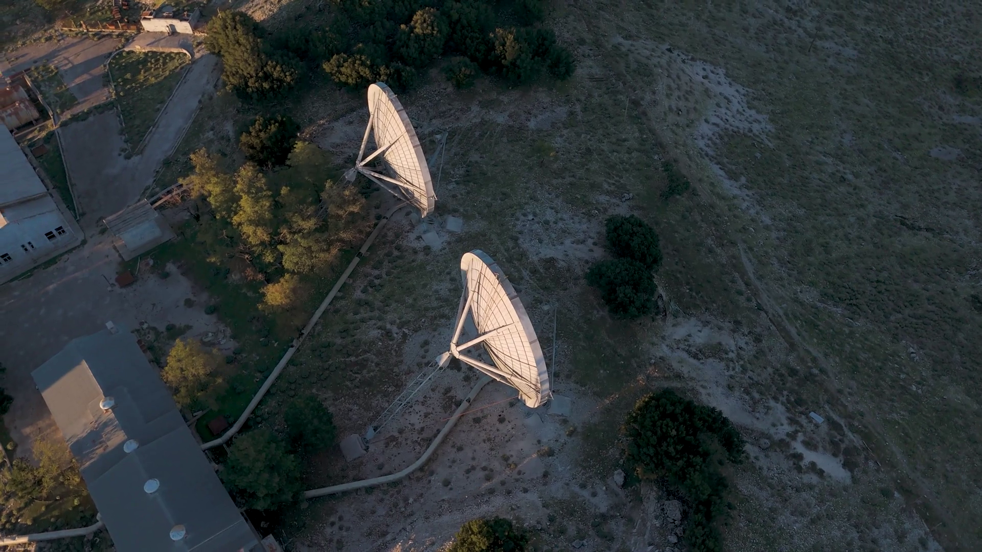 Satellite Dishes Rotating In Remote Mountain Stock Footage SBV ...
