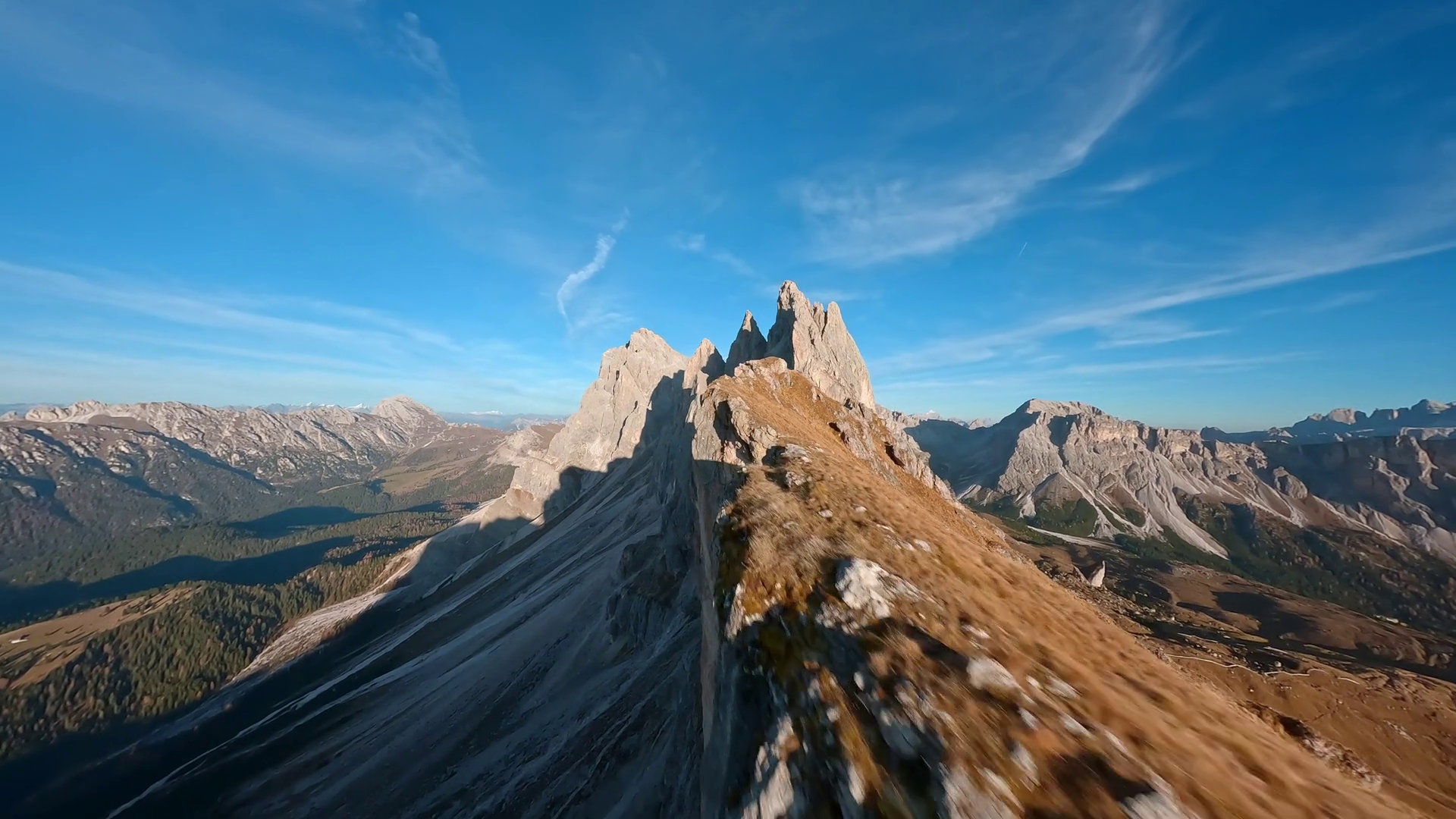 Drone View Of Seceda Ridge Line At Sunset Stock Footage SBV-351655345 ...