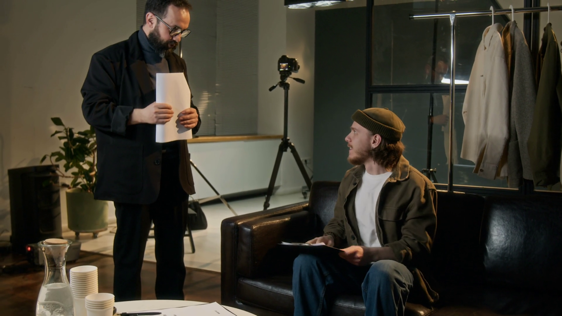 Film Director Approaching Anticipating Actor Stock Footage SBV ...