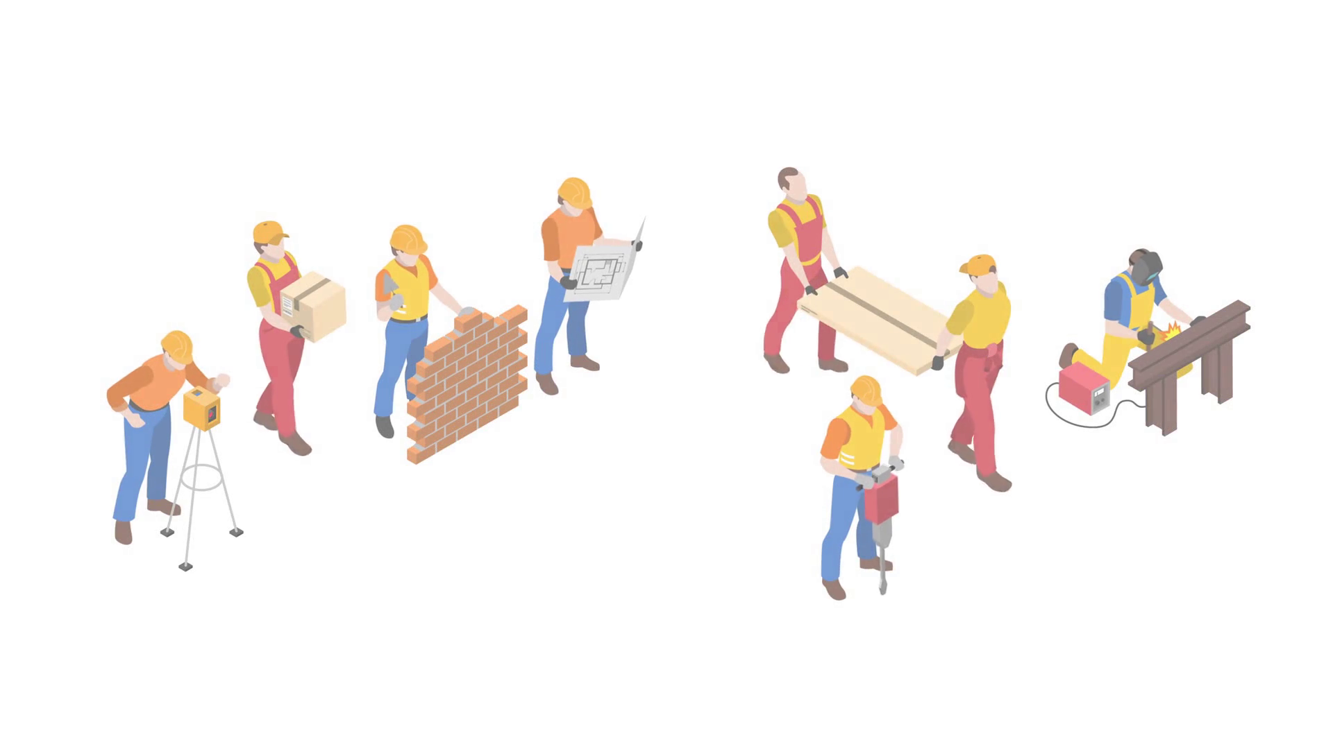 Builders Work At Construction Site Footage Stock Motion Graphics SBV