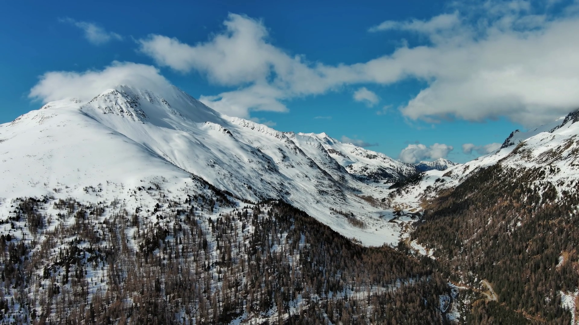 Aerial View Of Snow Mountain Range Landscape Stock Footage SBV ...