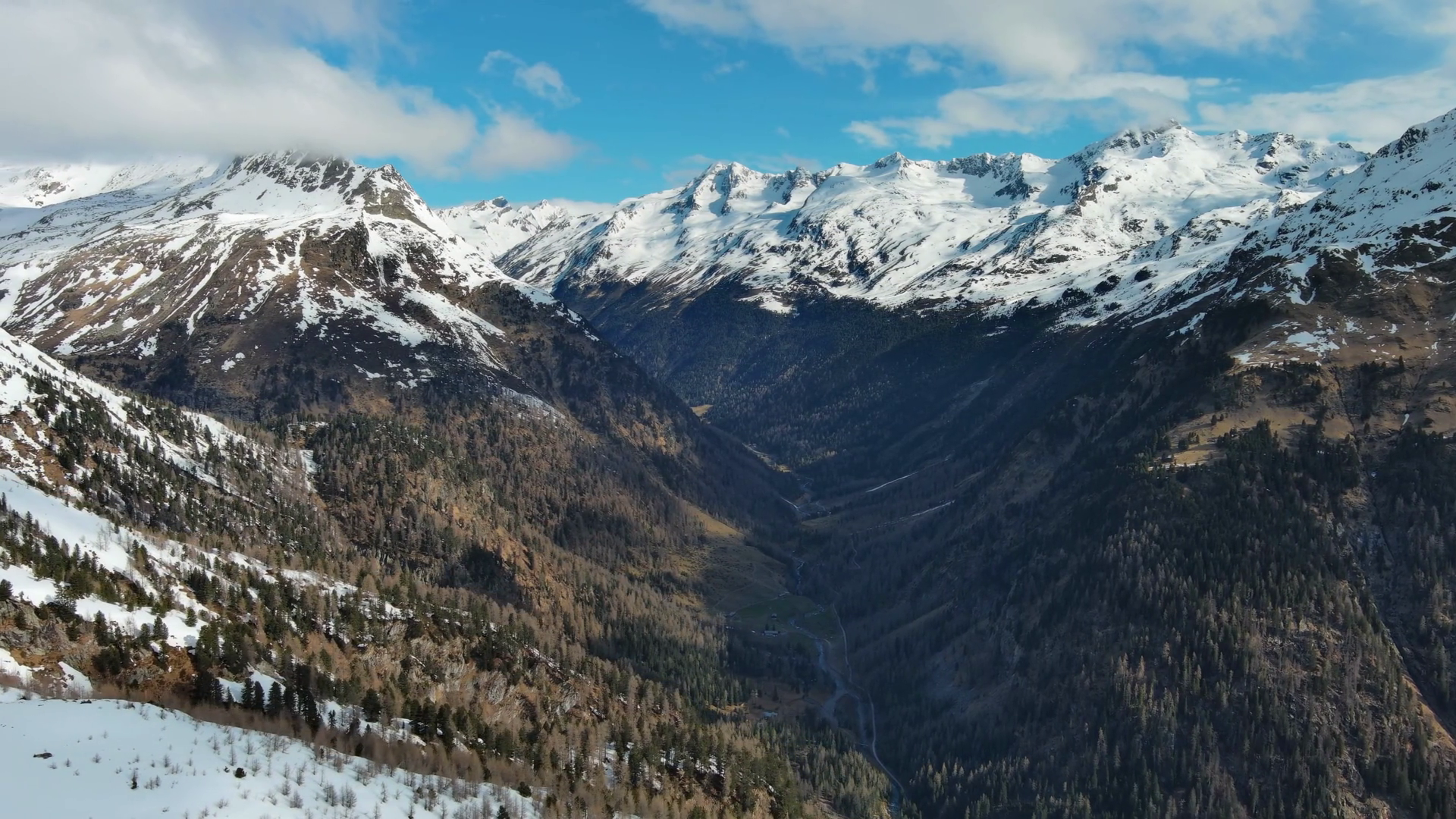 Aerial View Of Snow Mountain Range Landscape Stock Footage SBV ...