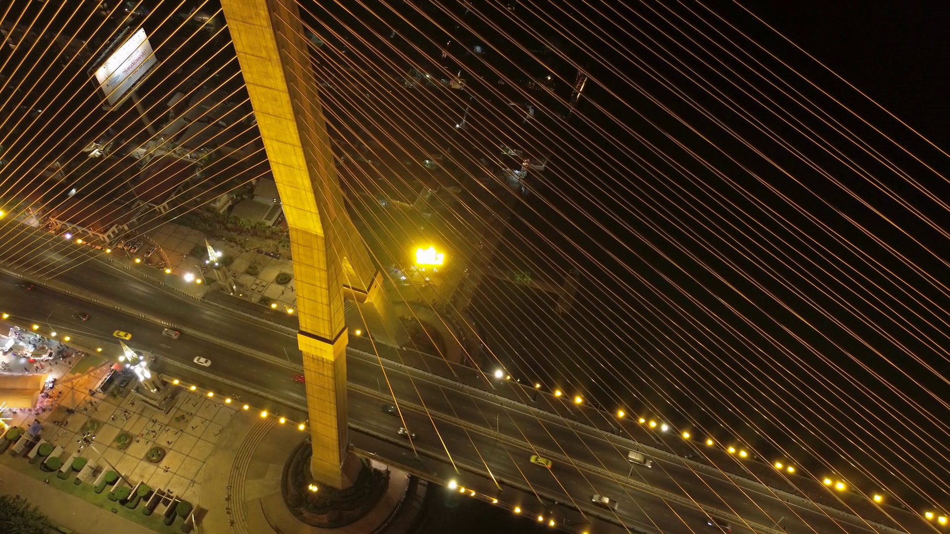Aerial View Of Illuminated Rama Viii Bridge Stock Footage SBV-352635206 ...