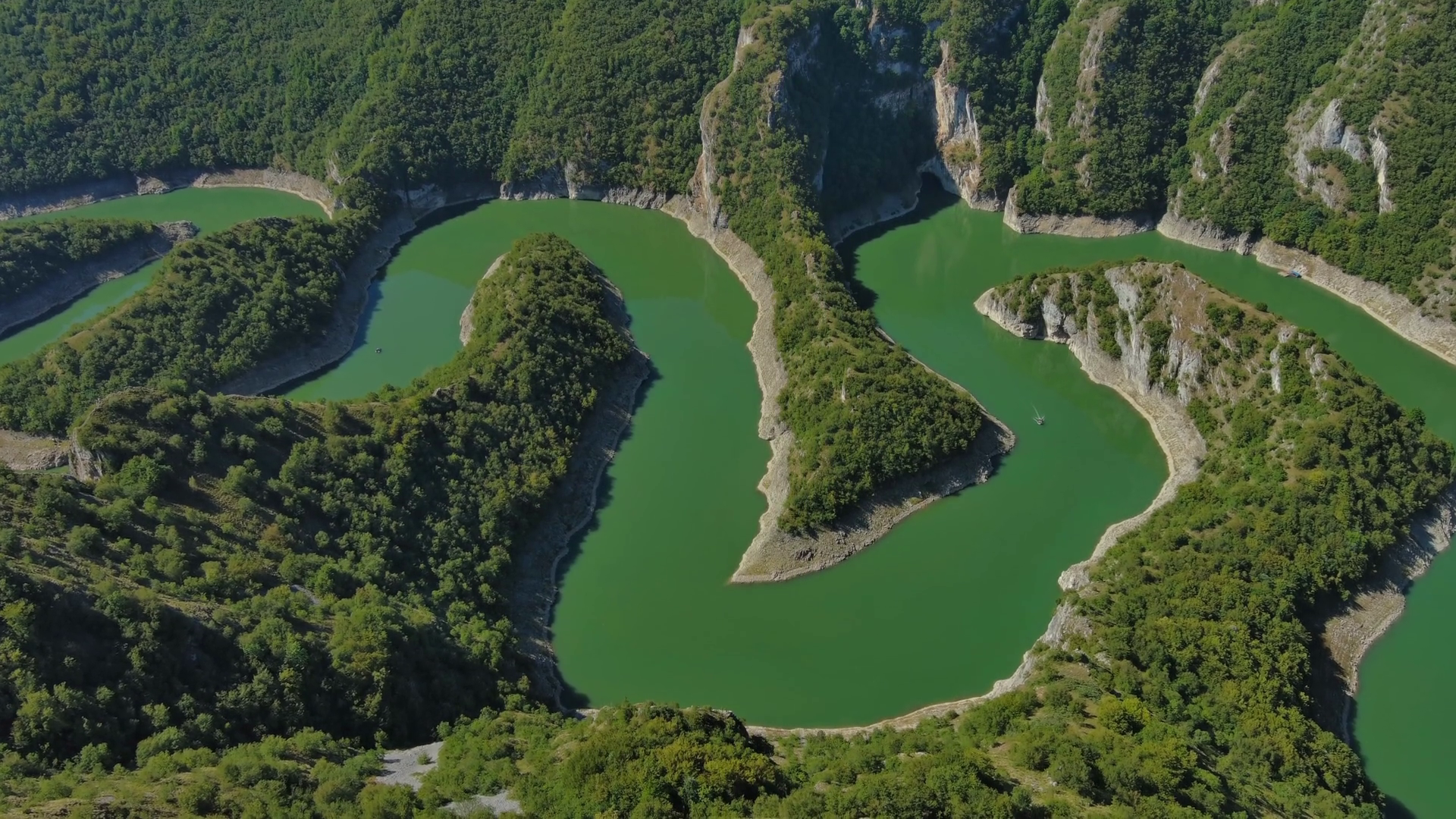 Aerial View Of Curved Meanders In Canyon Of Stock Footage SBV-352960886 ...