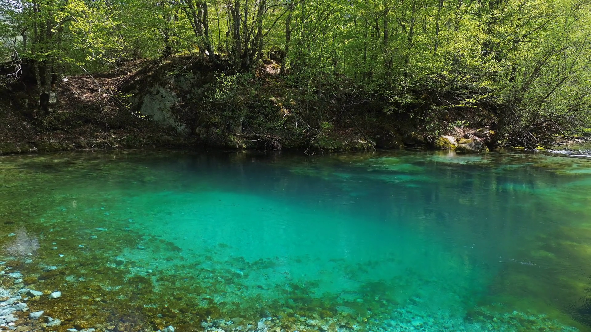 Aerial View Of Turquoise Spring Water Stock Footage SBV-353373510 ...
